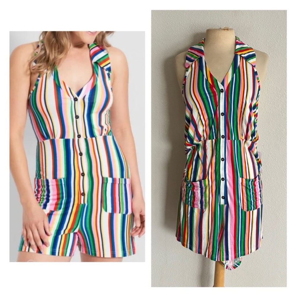 WAS $60 ModCloth rainbow romper